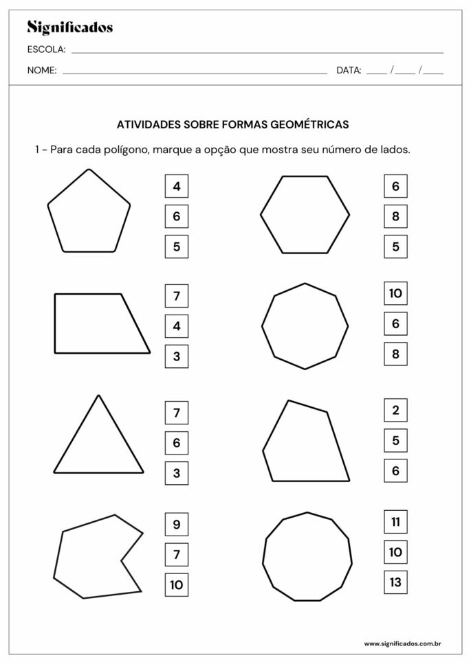 Atividade formas geométricas