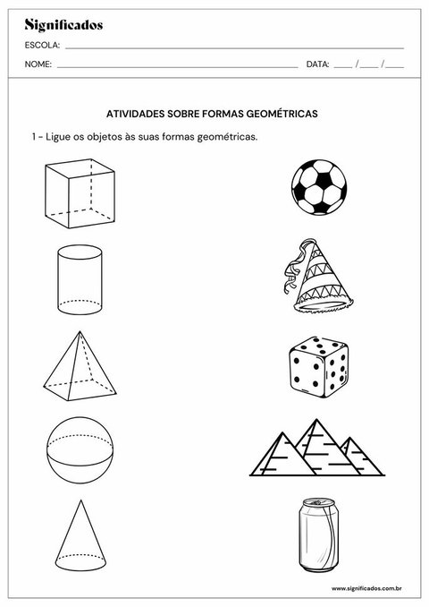 Atividades sobre formas geométricas (para imprimir e praticar ...