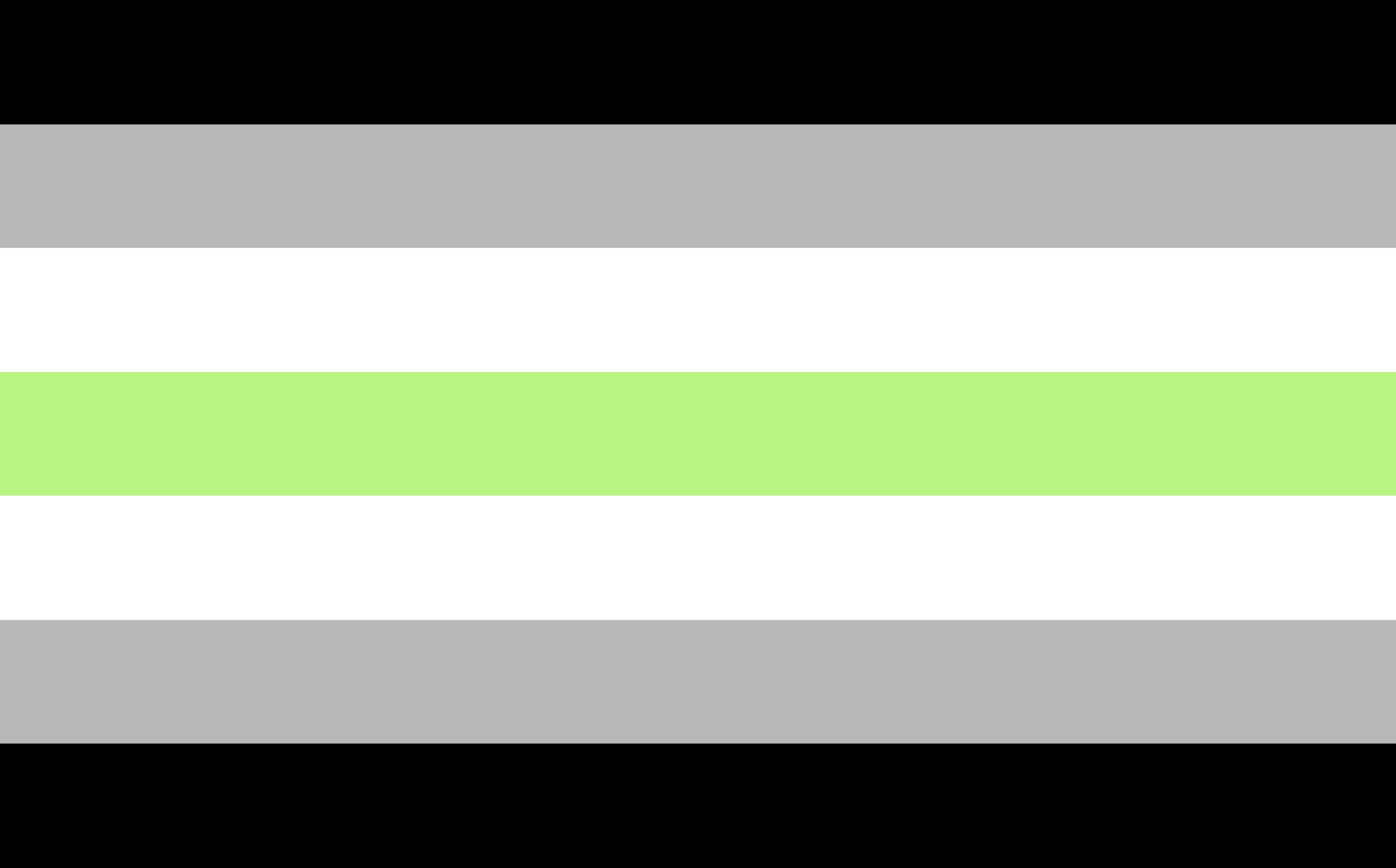 Bandeira agênero com as cores branca, cinza, verde e preto.