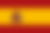 Bandeira da Espanha com duas faixas menores horizontais vermelhas, e uma faixa central mais larga em amarelo, ao lado esquerdo o brasão do país.