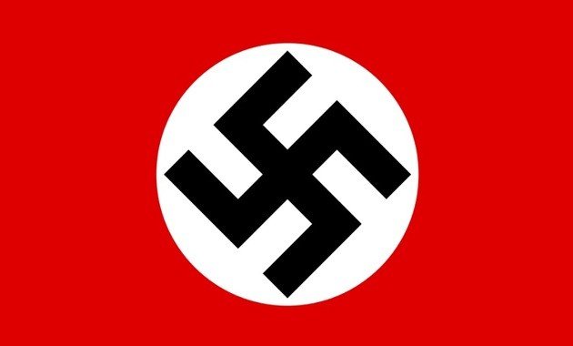 Bandeira nazista com o símbolo do nazismo, a cruz suástica