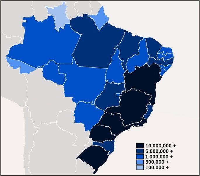 mapa demográfico da população brasileira