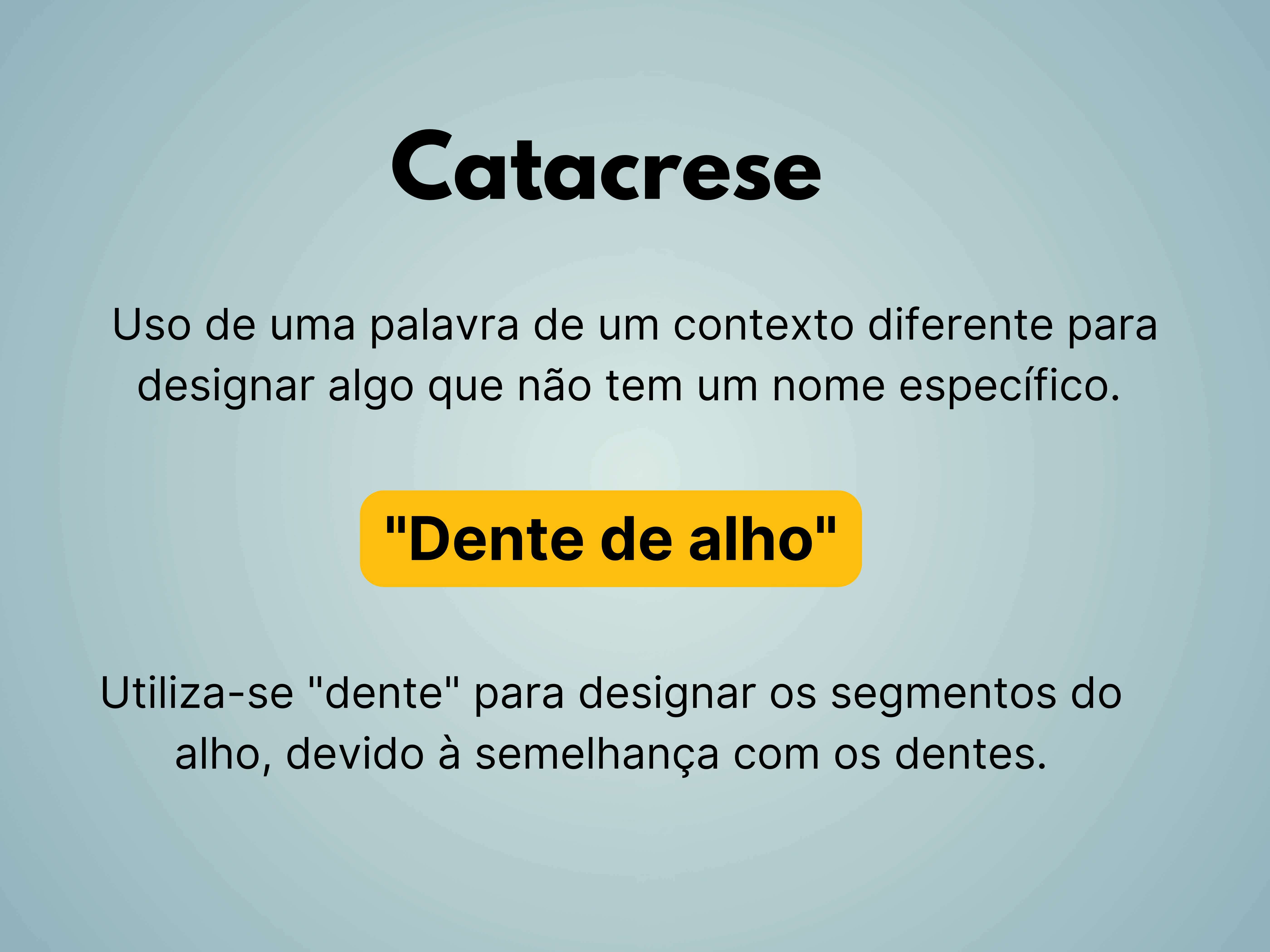 Exemplo de catacrese