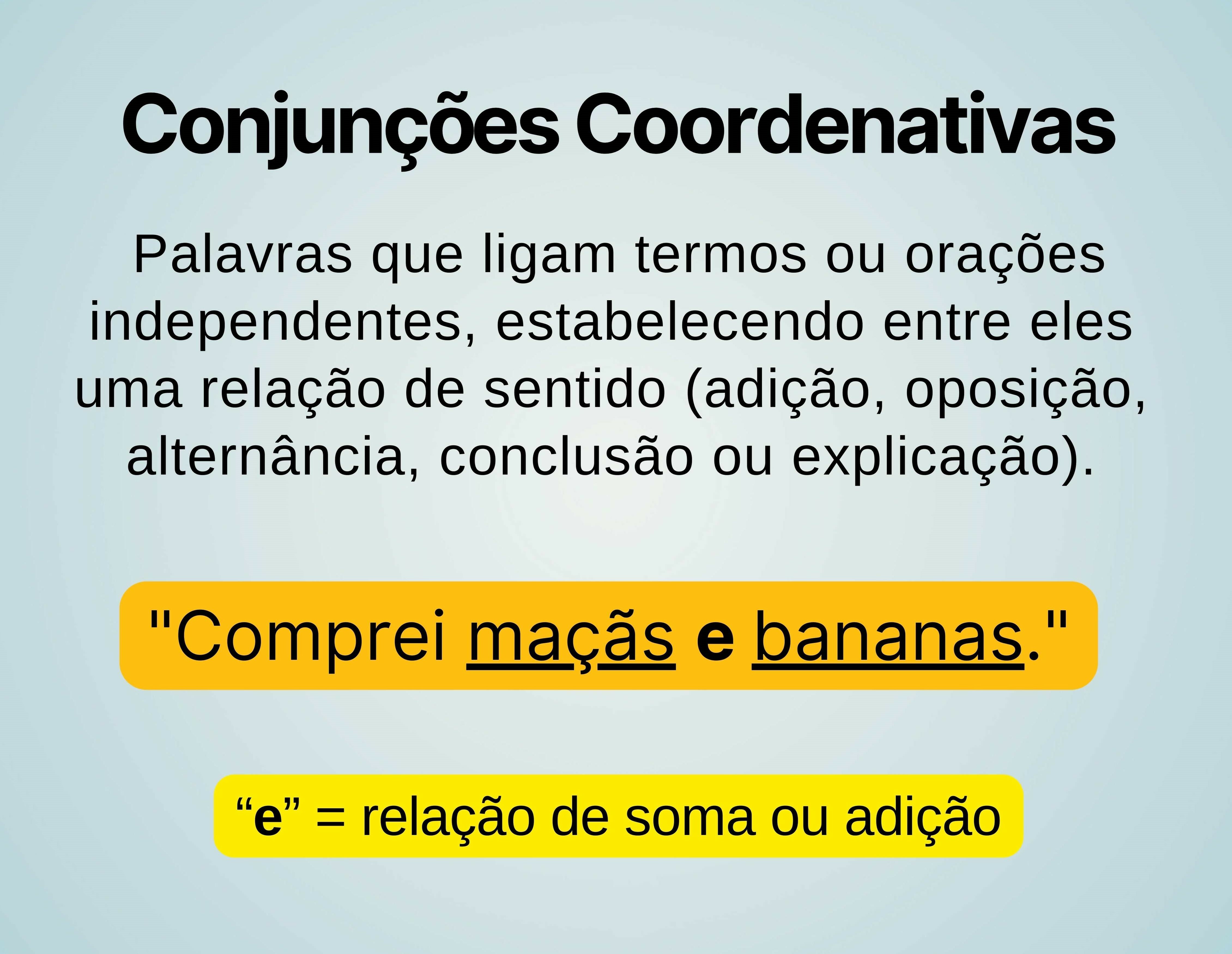 Conjunções coordenativas