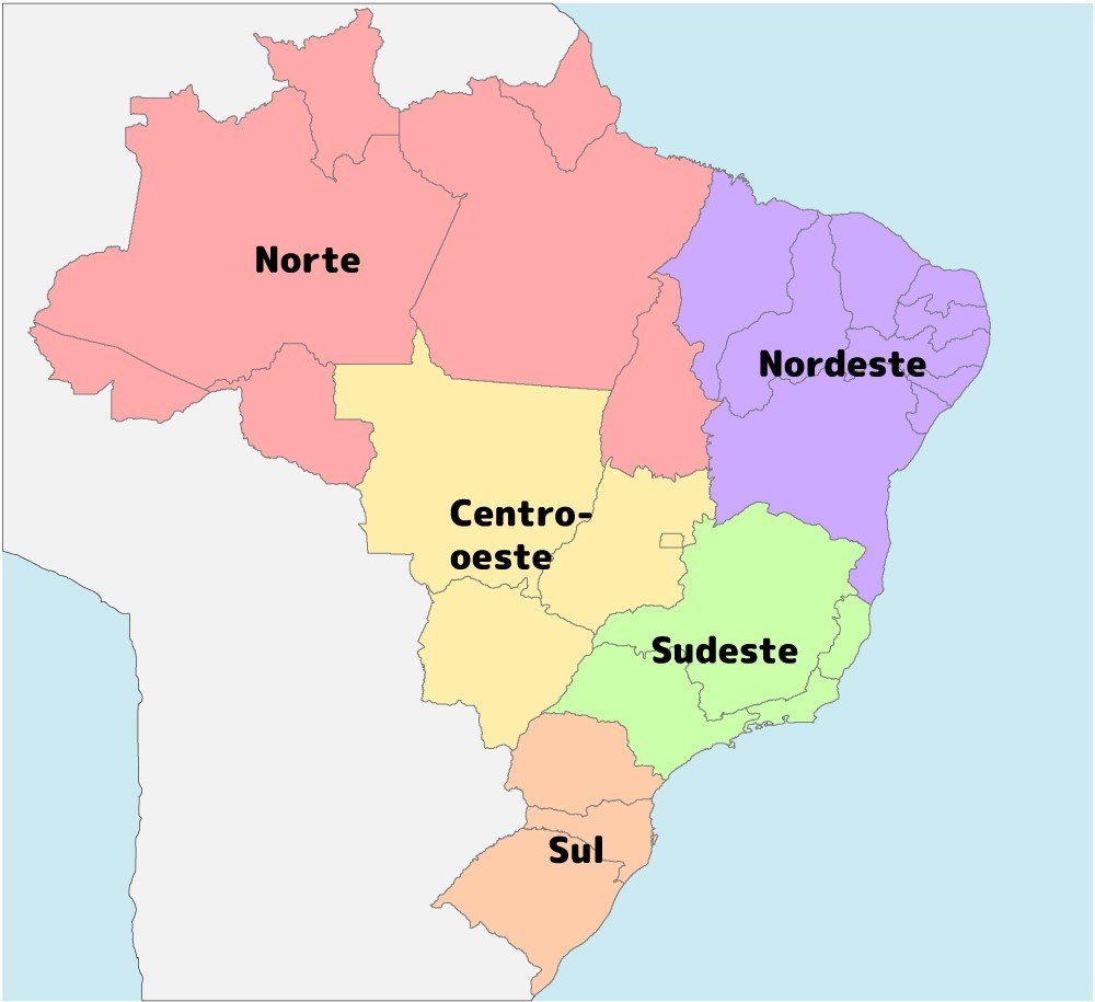 Mapa do Brasil: estados, capitais, regiões, biomas