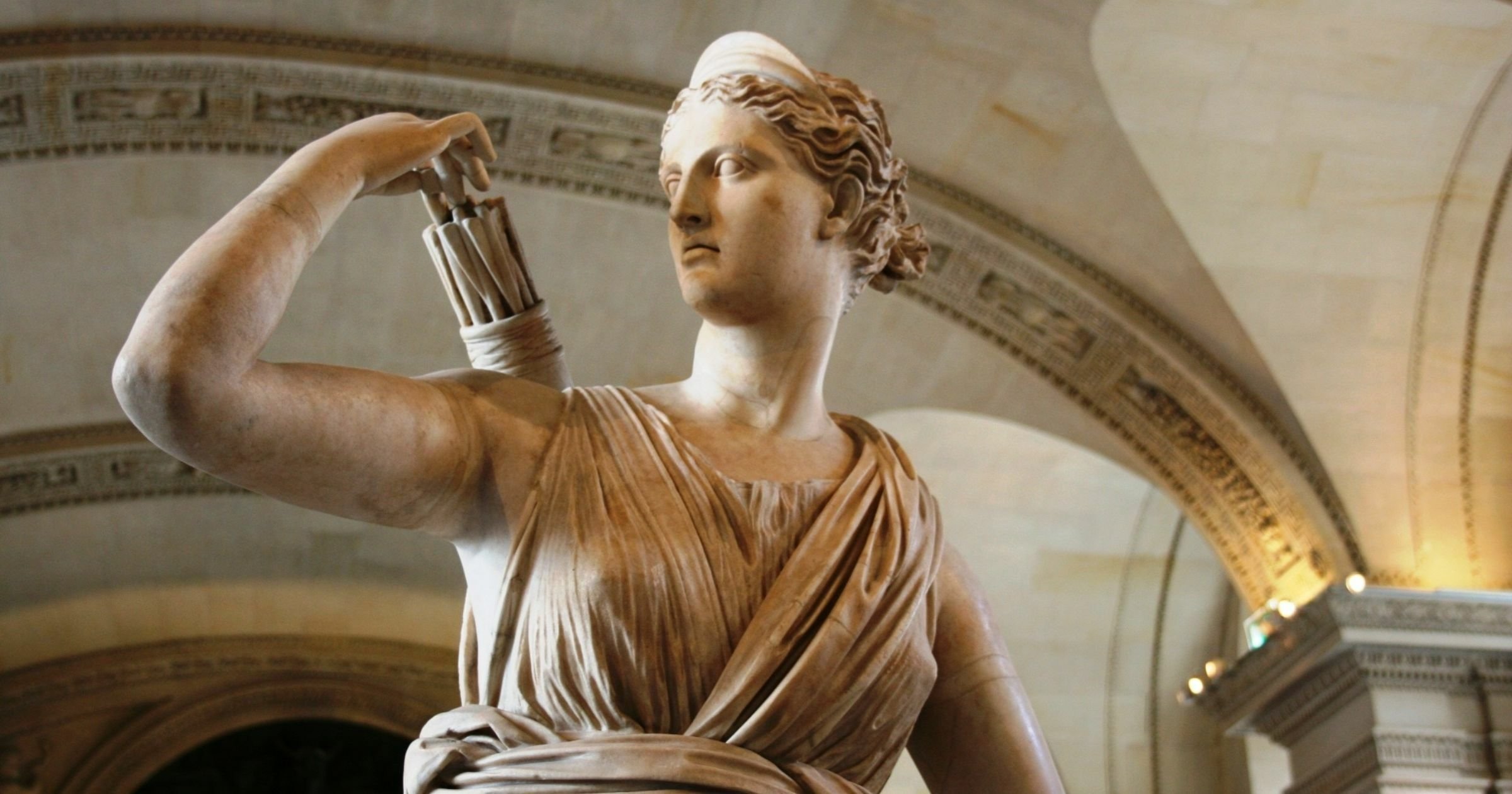 Detalhe da estátua de Ártemis
