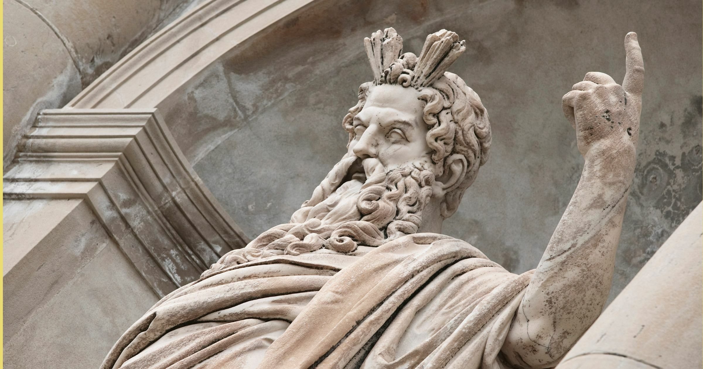Detalhe da escultura de Zeus