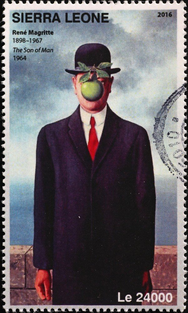 Filho de um homem de René Magritte em selo postal