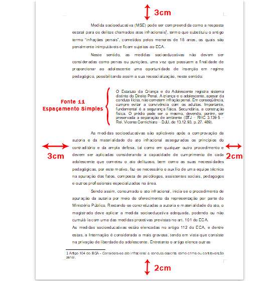 Exemplos de formatação pelas regras e normas da ABNT para trabalhos ...