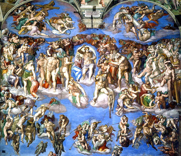 O dia do Juzo Final pintado por Michelangelo, Capela Sistina (Vaticano/Itlia)