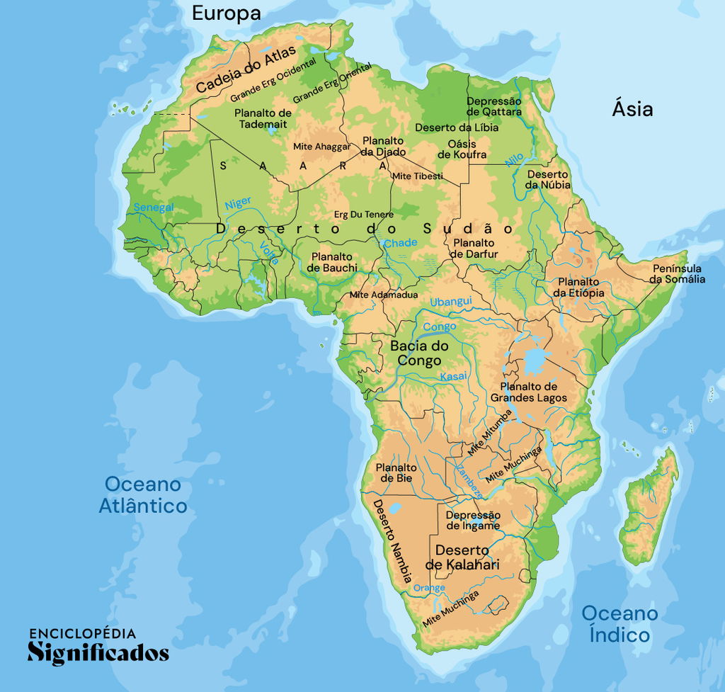 Mapa Físico da África