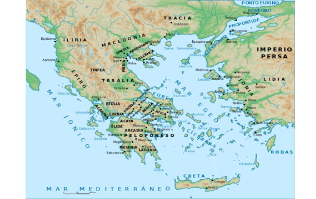 Quais eram as 4 maiores ou mais importantes cidades da Grécia