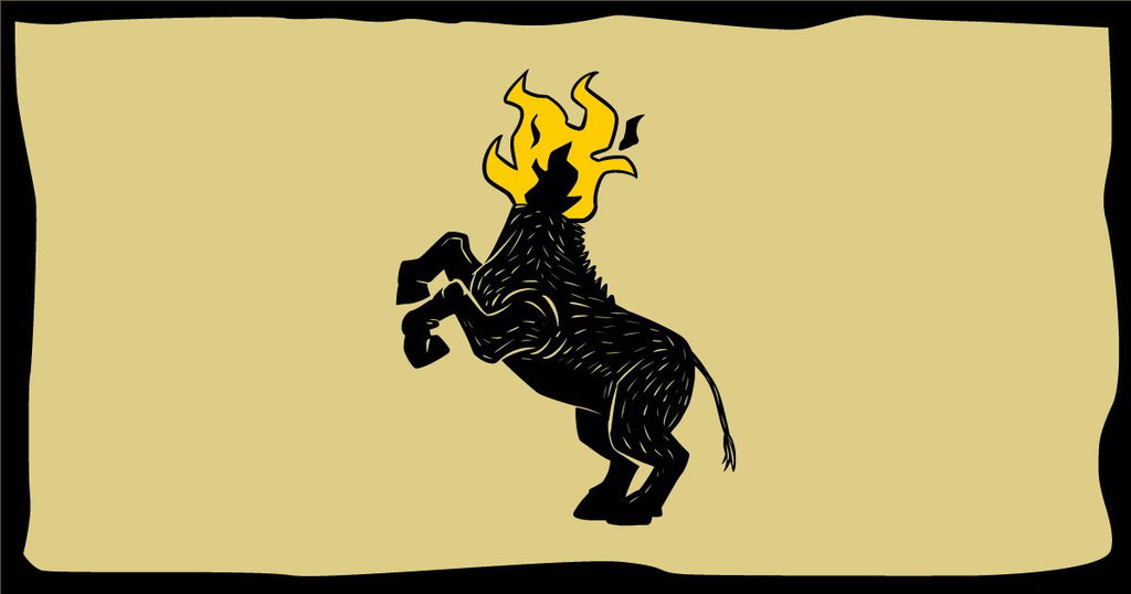 Lenda da Mula Sem Cabeça, mula com tem fogo no lugar da cabeça.
