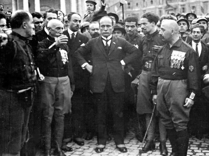 Mussolini durante a Marcha sobre Roma.