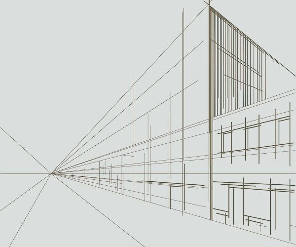 Perspectiva linear a partir de um ponto de fuga