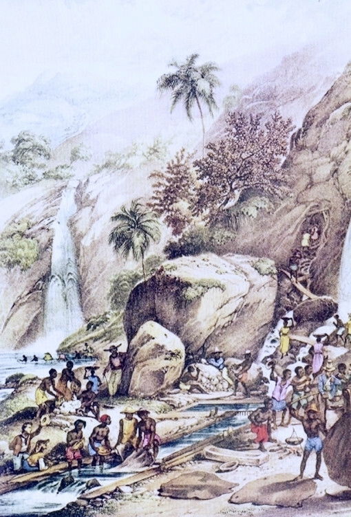 Quadro sobre a mineração no Brasil, de Johann Moritz Rugendas.